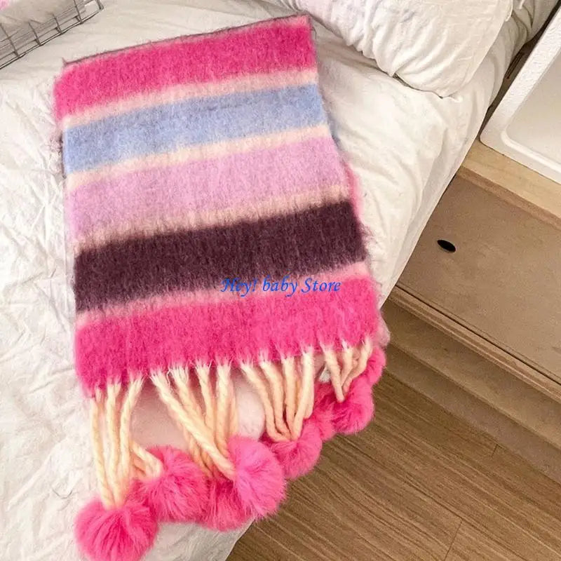 Kids Rainbow Knit Scarf | Soft Neck Warmer Ages 3–12