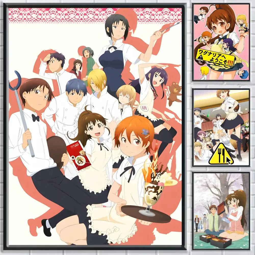 Anime W-Working!! Poster HD Self Adhesive Waterproof Wall Art Ideal for Home Office Dorm Bedroom Great Gift Peaceful Pleasures Health and Wellness
