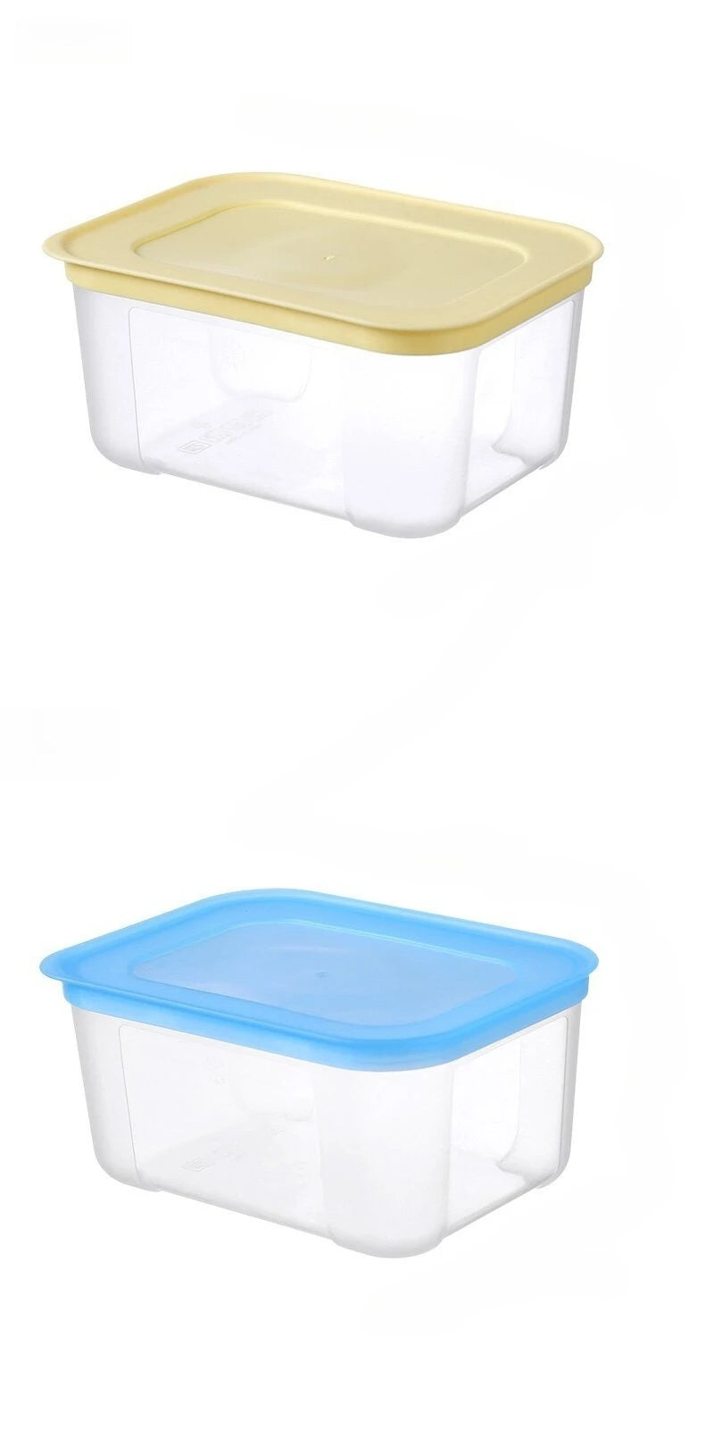 1pc-4pcs Reusable Transparent Fridge Storage Box for Fruits Vegetables Meat Eggs Kitchen Container kitchen storage container Peaceful Pleasures Health and Wellness 1pc blue 1pc yellow