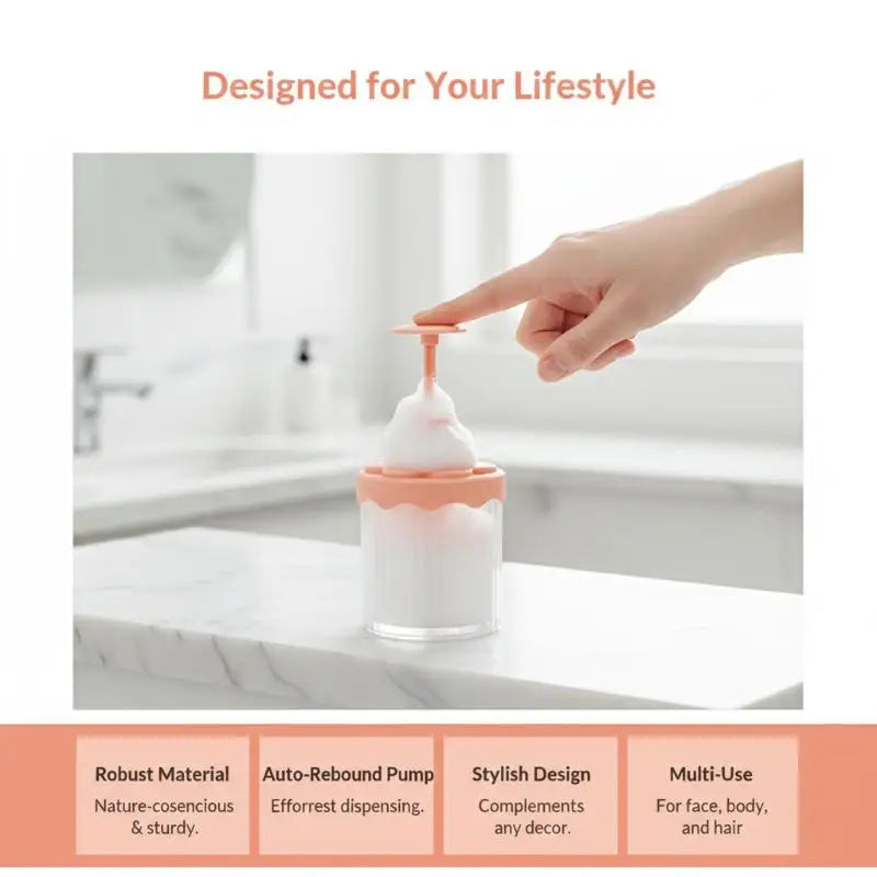 Compact Durable Facial Cleansing Foam Maker Clear Bottle Portable Reusable Foaming Bottle Face Wash Bubble Maker Skincare Bubble Peaceful Pleasures Health and Wellness