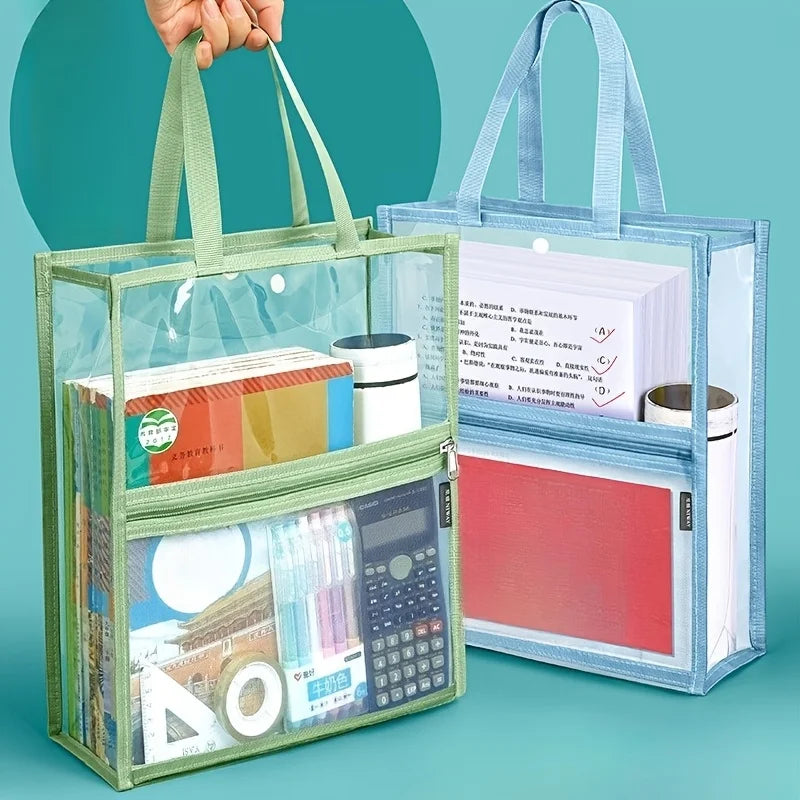 Transparent A4 File Bag Waterproof Zipper Document Organizer
