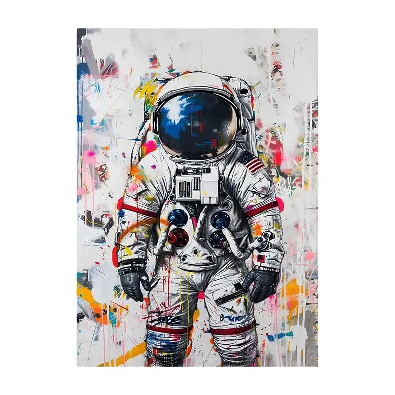 Abstract Graffiti Canvas Wall Art | Colorful Surreal Print