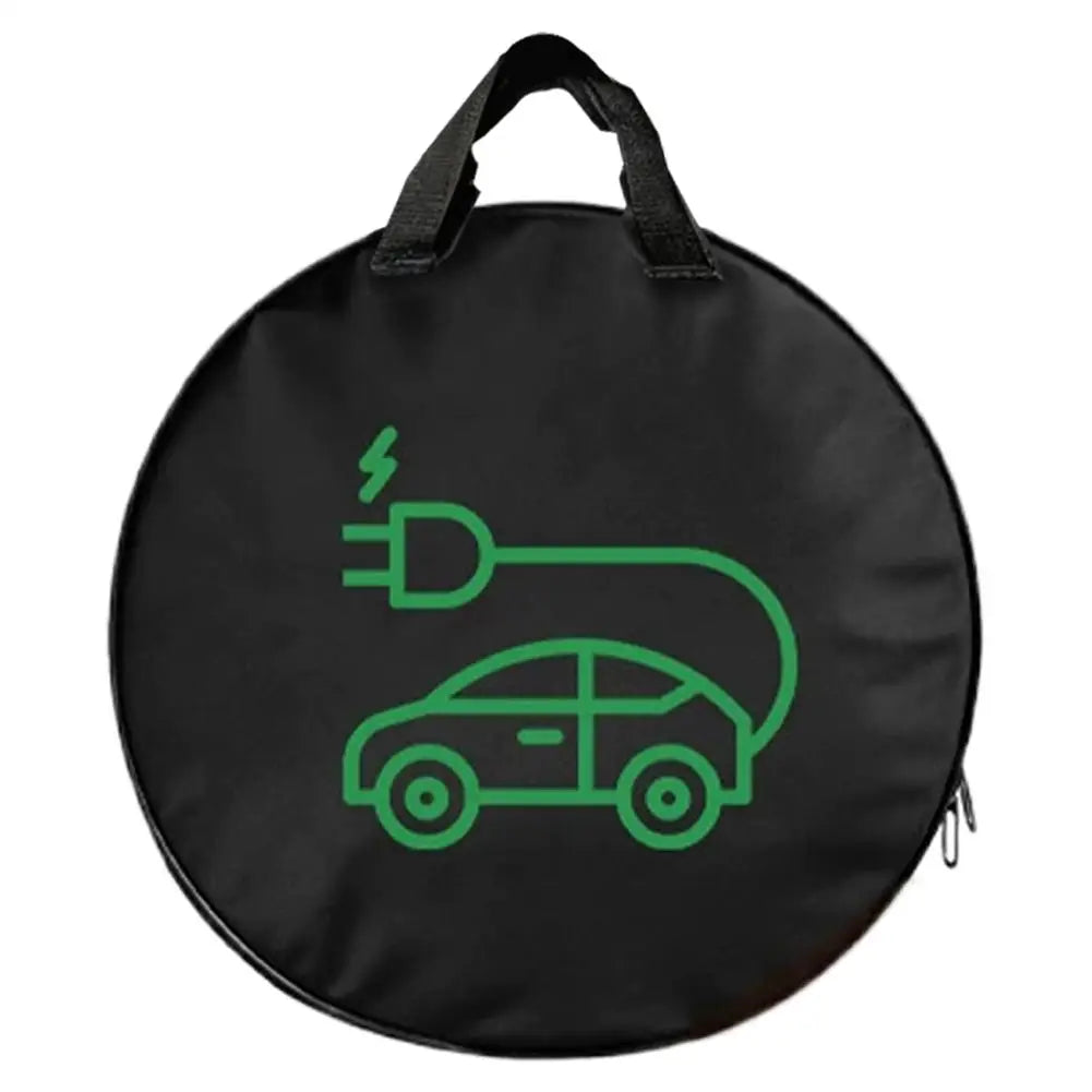 EV Charging Cable Storage Bag Waterproof Car Battery Cable Handled Bag EV Car Charging Gun Storage Organizer Peaceful Pleasures Health and Wellness Round