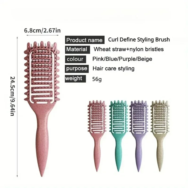 3-in-1 Curl Defining Detangling Hair Brush for Curly Hair Curl Defining Brush Peaceful Pleasures Health and Wellness