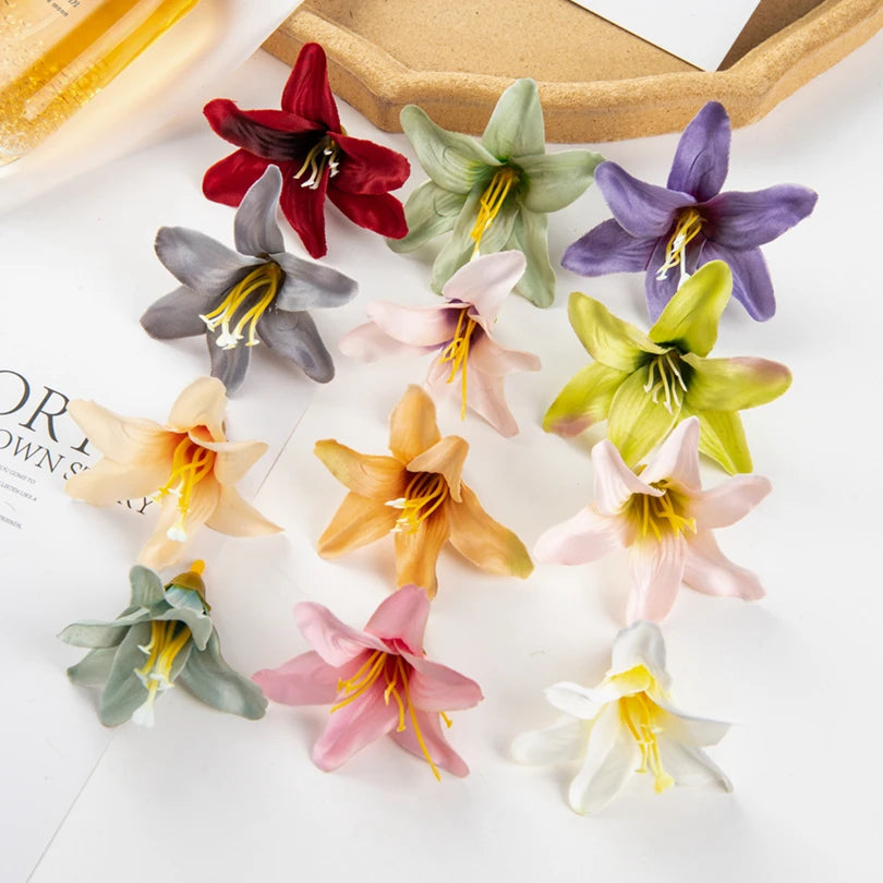 Artificial Silk Lily Flower Heads 50–100pcs | Wedding DIY Decor
