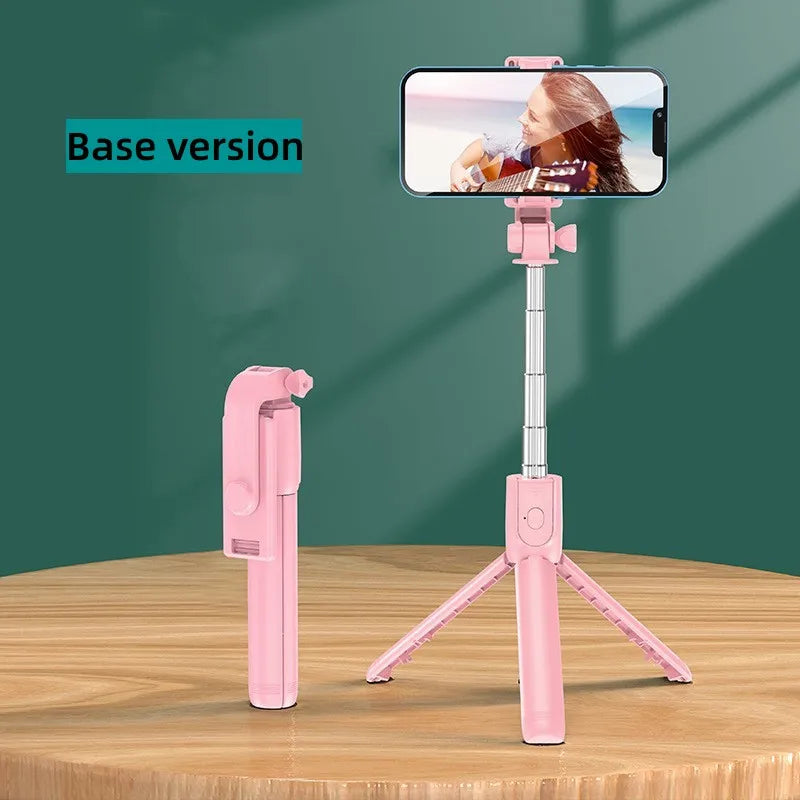 Selfie Stick Wireless Tripod Stand With Light Bluetooth Remote Extendable Portable For IPhone Mobile Phone Live Streaming Travel Peaceful Pleasures Health and Wellness Pink