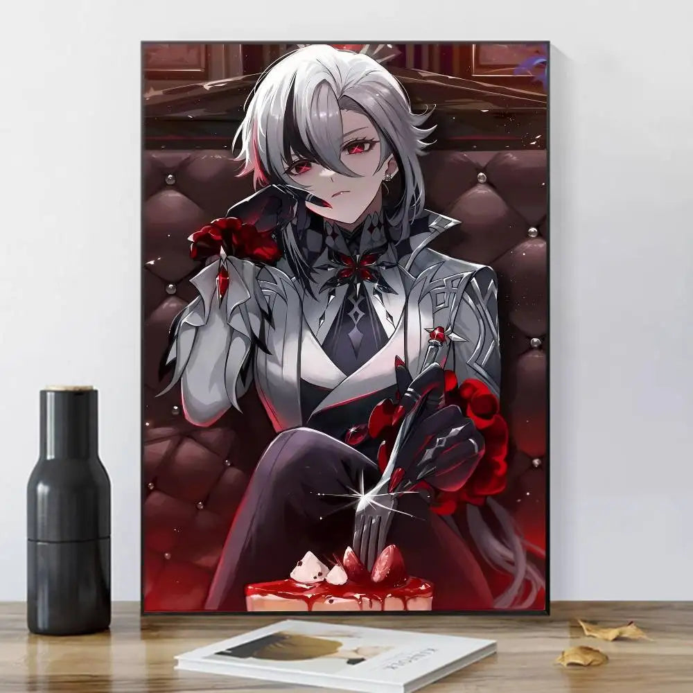 Genshin Impact Arlecchino Canvas Wall Art Poster | Anime Decor