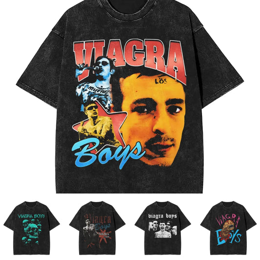 Viagra Boys Vintage Washed Graphic Tee | Men's Cotton Crewneck Men's Graphic Tee Peaceful Pleasures Health and Wellness