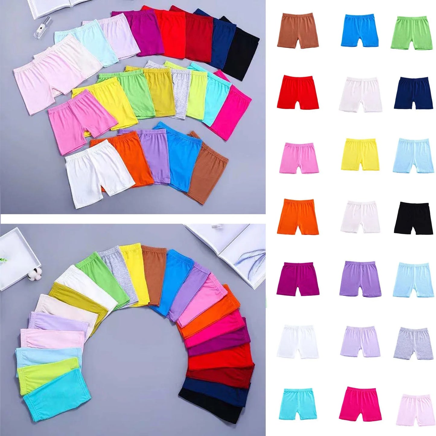 Girls Summer Safety Leggings Cycling Pants Children Anti-emptied Stretch Solid Color Mid-rise Yoga Dancing Shorts 1PC Peaceful Pleasures Health and Wellness