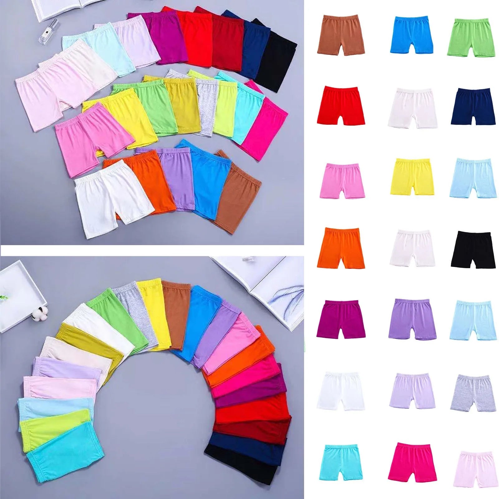 Girls Summer Safety Leggings Cycling Pants Children Anti-emptied Stretch Solid Color Mid-rise Yoga Dancing Shorts 1PC Peaceful Pleasures Health and Wellness