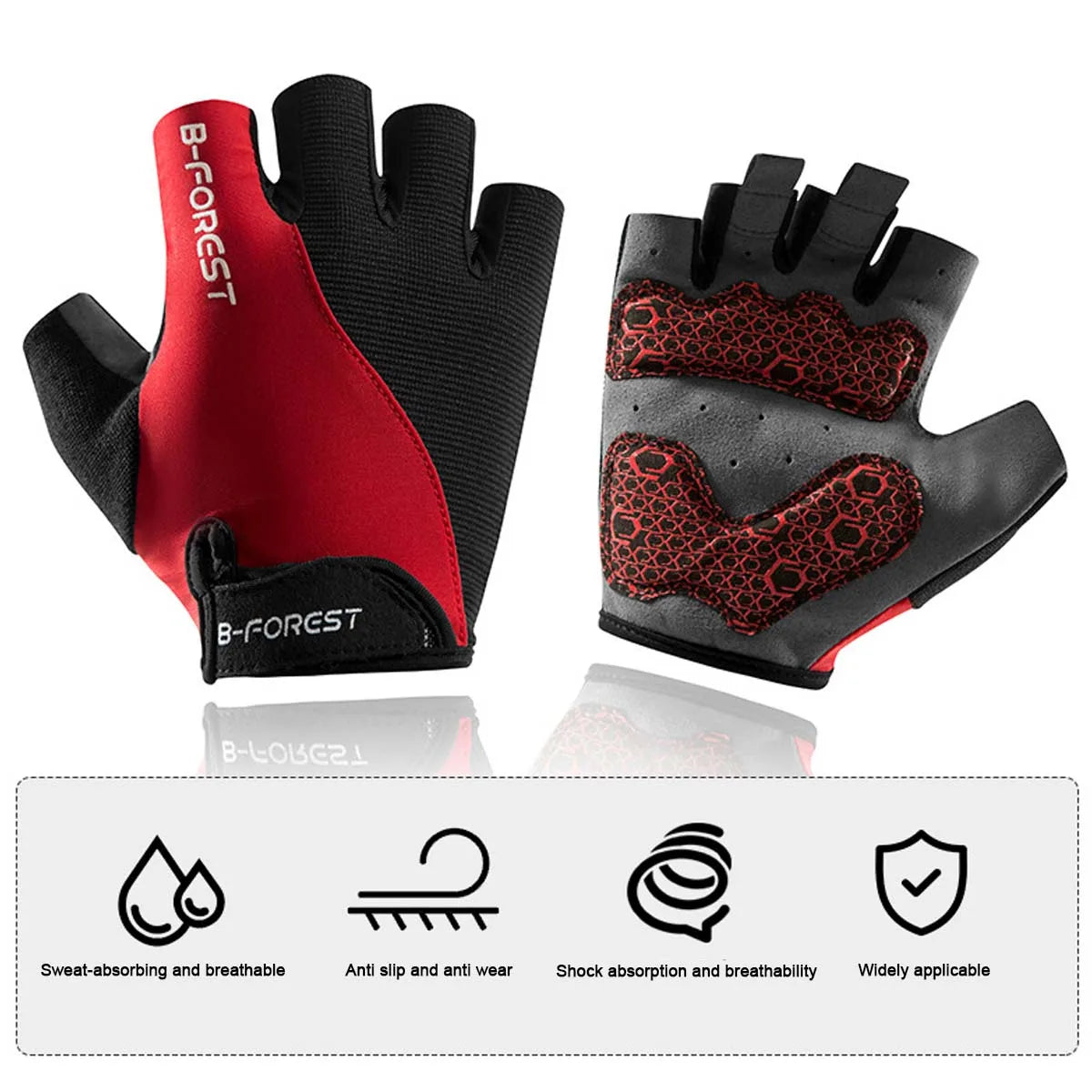 1 Pair Half Finger Cycling Gloves For Men Women Shockproof Breathable Sports Fitness Gloves,Anti-slip Mountain Gloves Peaceful Pleasures Health and Wellness