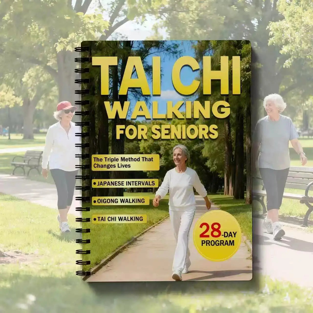 Tai Chi Walking Seniors Beginners English Spiral Bound 10 Mins Daily