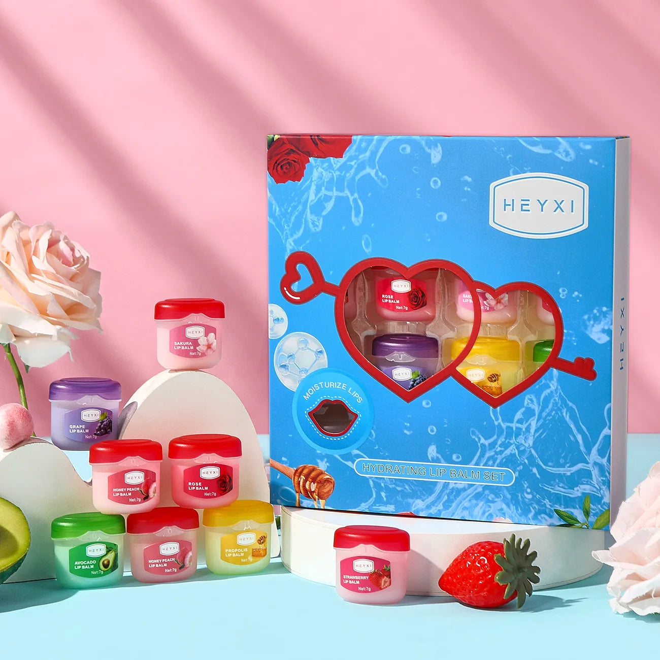 16-Piece Fruit Lip Balm Set | Moisturizing Lip Plumper & Skin Care