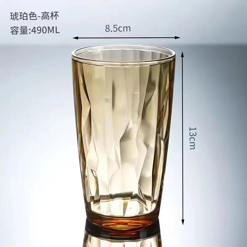 1PC Acrylic AS water cup Household color plastic cup gargle beer cup Restaurant juice cup drop resistant reusable Peaceful Pleasures Health and Wellness 490ml 1 M