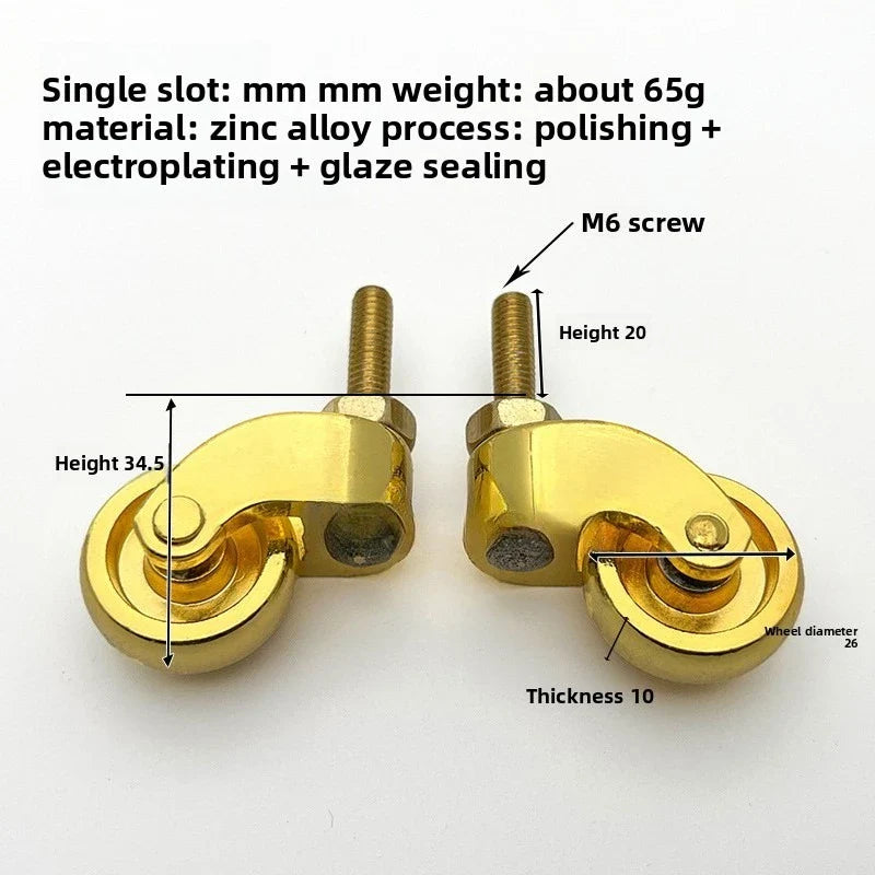 Brass Furniture Caster | Universal Piano & Sofa Wheel Roller