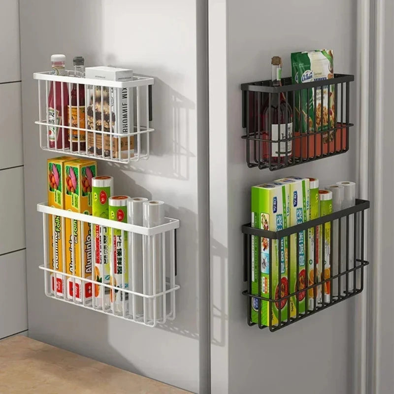 Magnetic Kitchen Storage Rack – Punch-Free Spice & Fridge Shelf