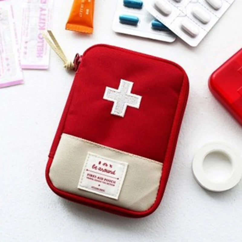 Mini Portable Medicine Bag Travel First Aid Kit Medicine Bag Storage Bag Survival Kit Medicine Box Outdoor Emergency Camping Peaceful Pleasures Health and Wellness FX308