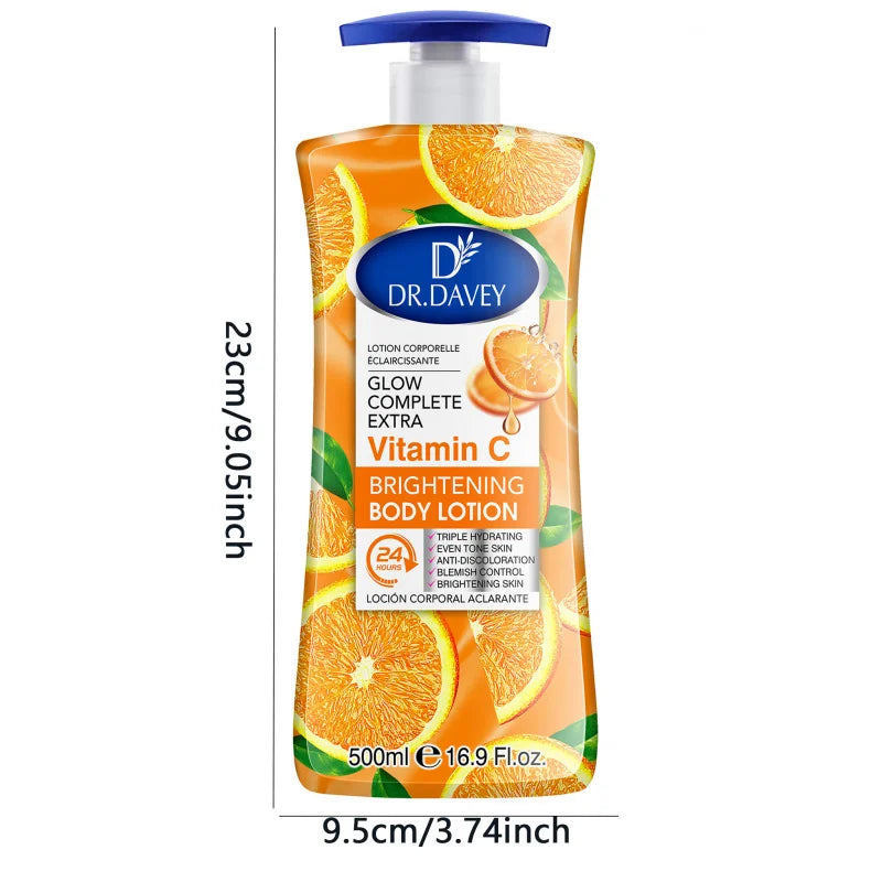 500ML DR.DAVEY Vitamin C Body Lotion Large Capacity Four Seasons Moisturizing Refreshing Non Greasy and Fragrant Peaceful Pleasures Health and Wellness