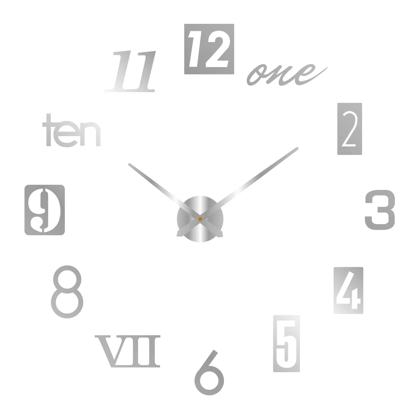 Large 3D Wall Clock Luminous Classic Wall Clocks DIY Digital Clock Wall Watches Stickers Silent Clock for Home Living Room Table Peaceful Pleasures Health and Wellness 013 silver 3D 51 inch(130cm)