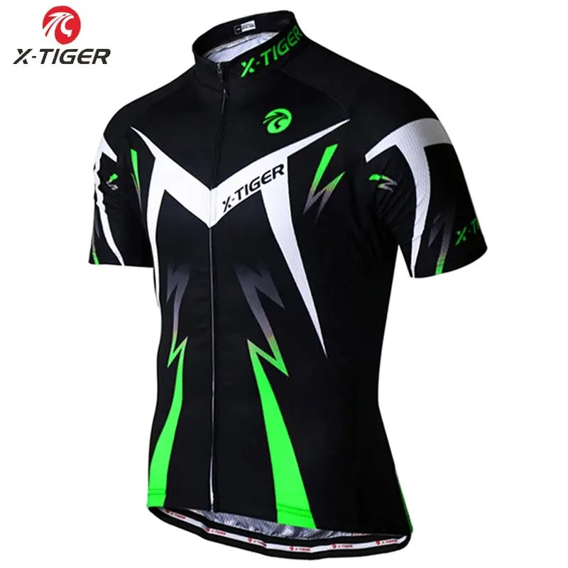 X-Tiger Pro Men's MTB Cycling Jersey – Quick-Dry Full Zip