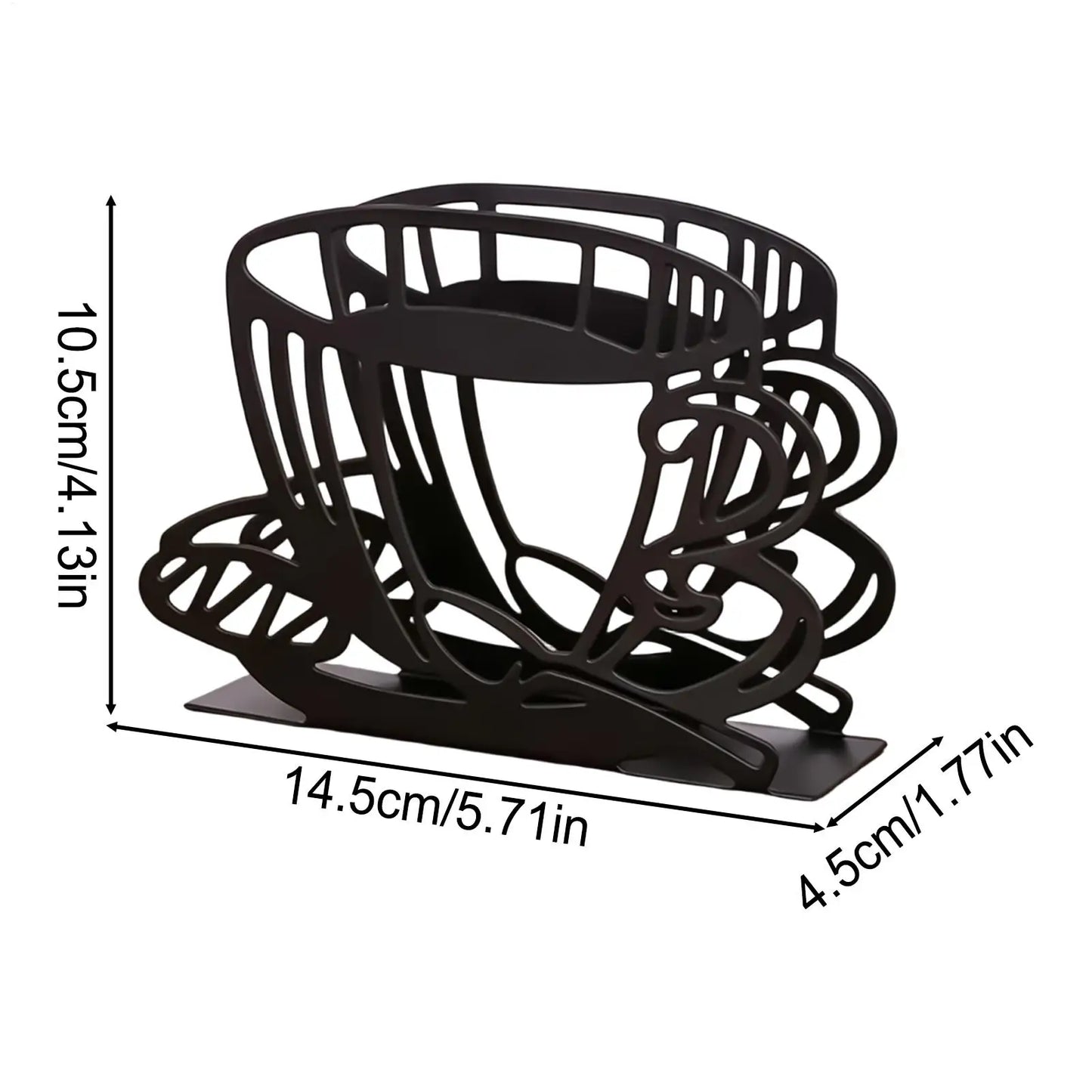 Retro Iron Coffee Filter Holder | Tabletop Organizer for Café
