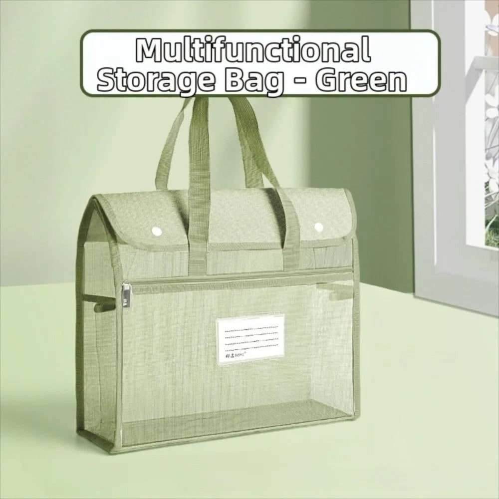 A4 Mesh Tote Bag | Zip File & Paper Storage Bag for Students