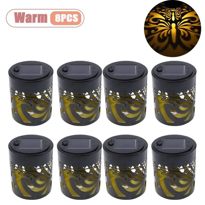 Solar Butterfly Wall Light RGB Shadow Projection Garden Lamp