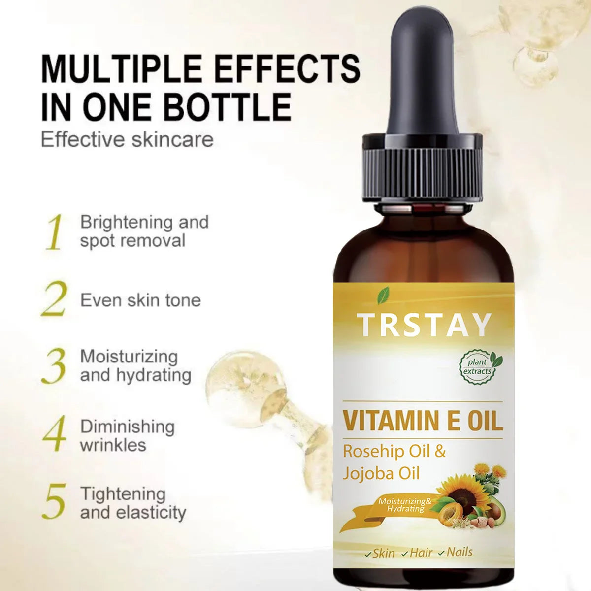 Vitamin E, Rosehip & Jojoba Face Oil – Fast Absorbing Blend