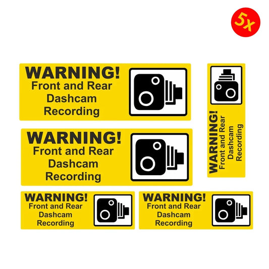 Pack of 5 Dash Cam Recording Laminated Vinyl Warning Stickers Taxi Car Minibus Van etc Peaceful Pleasures Health and Wellness Default Title
