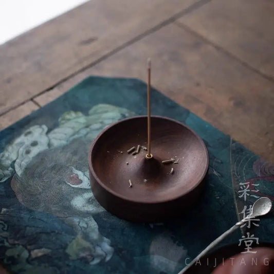 Black Walnut Wood Incense Burner Tray | Tea Ceremony Holder Incense Burner Tray Peaceful Pleasures Health and Wellness