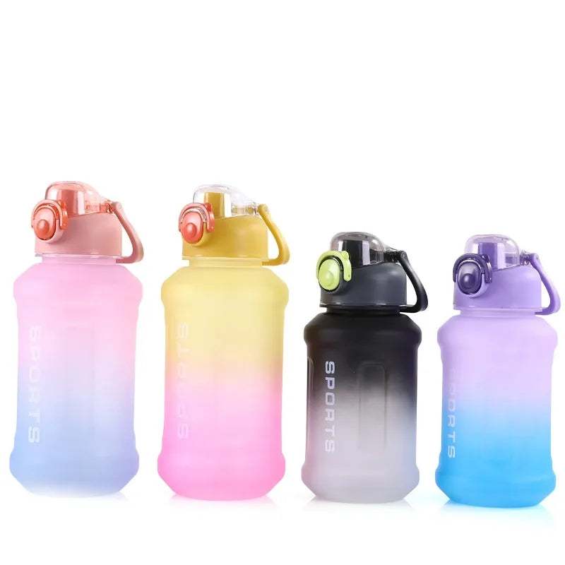 Portable 1300ml Large Capacity Gradient Color Water Bottle Frosted Cup Plastic Straw Cup Sports Drinking Water Tool Peaceful Pleasures Health and Wellness