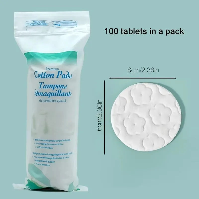 Makeup Remover Pad,Cotton Sandwich Round Makeup Remover Pad Double Effect Cleansing Disposable Makeup Pad 100pcs/200pcs/400pcs Peaceful Pleasures Health and Wellness 1bag