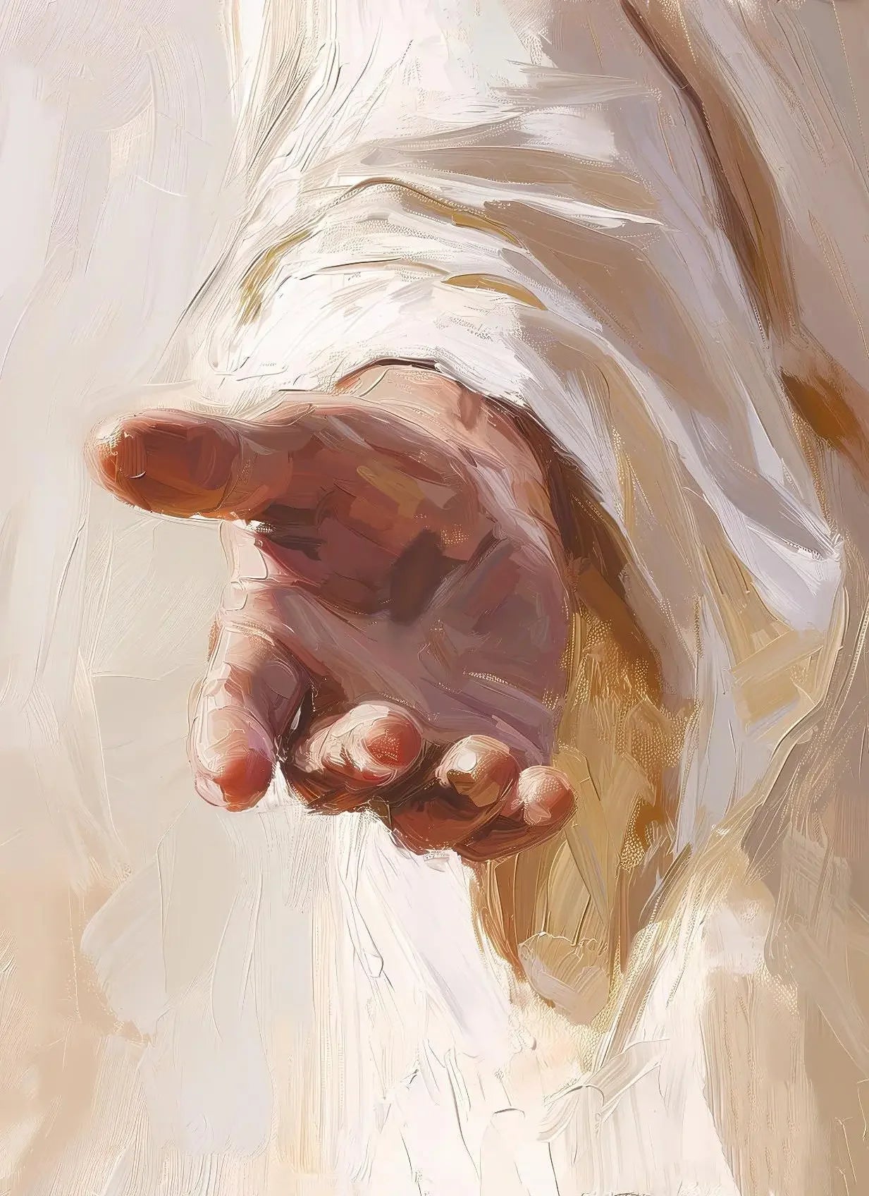 Jesus Christ Divine Hand Retro Canvas Wall Art | Religious Décor