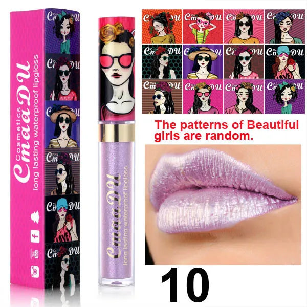 CmaaDu Diamond Shimmer Lip Gloss – Waterproof, 11 Colors