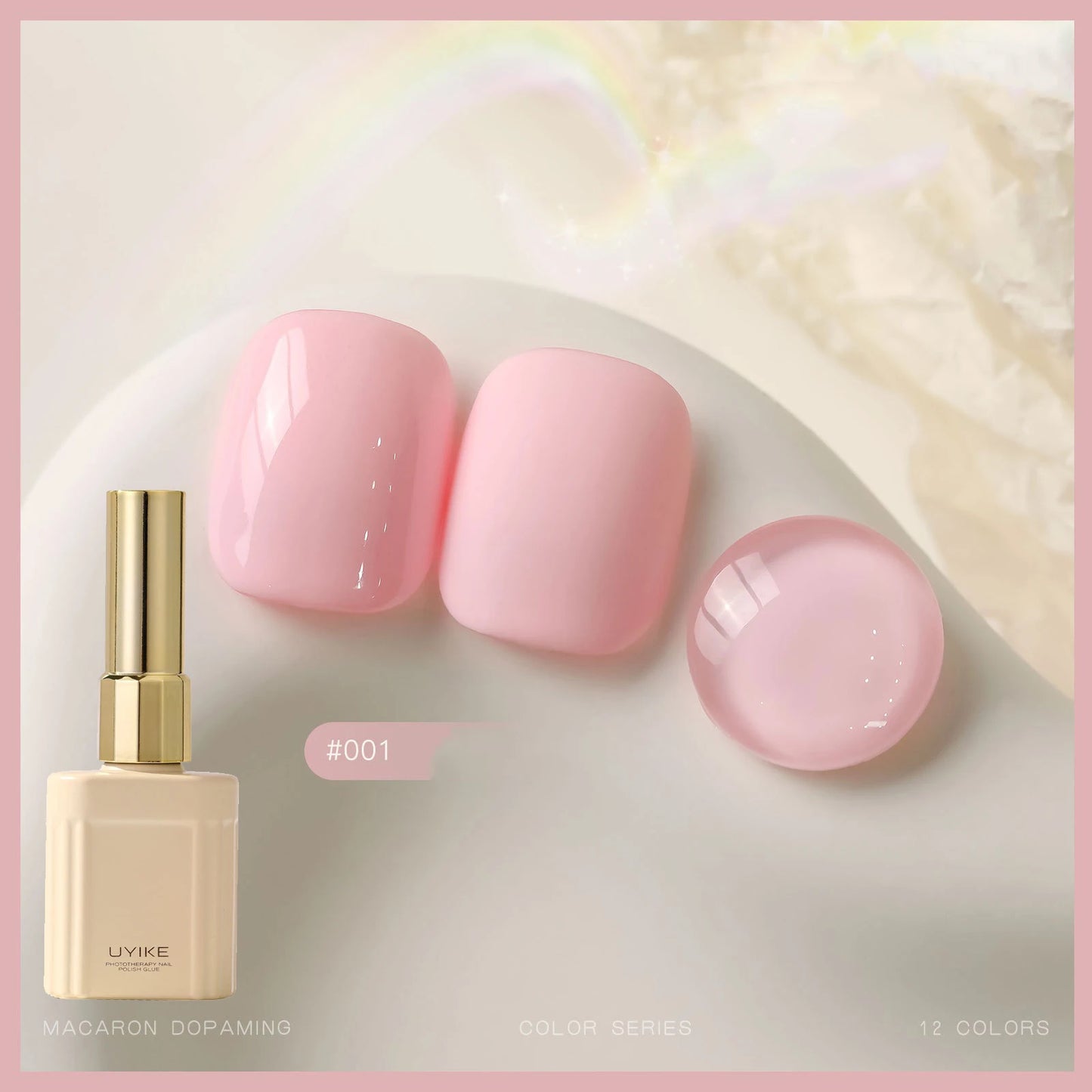 12-Color Macaron Gel Nail Polish Set – Pastel Jelly UV LED 15ml