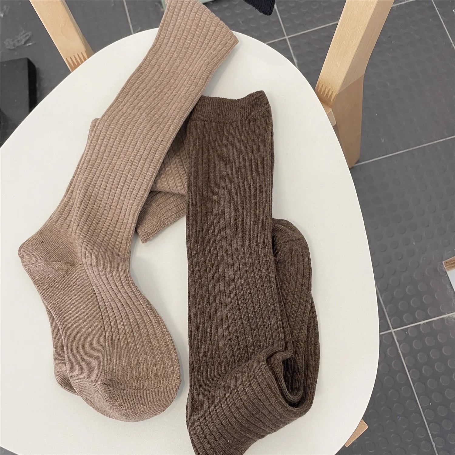 Knitting Cotton Long Socks Women Stockings Autumn Winter Warm Thigh High Stockings Ladies Girls Fashion Solid Knee Socks Women Peaceful Pleasures Health and Wellness
