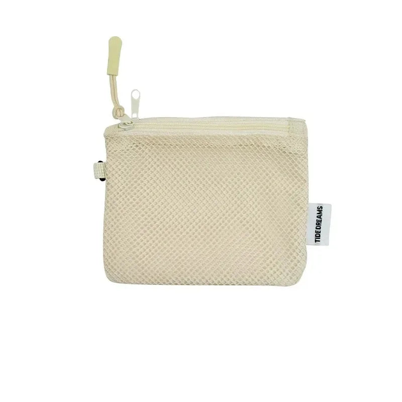 Mesh Cosmetic Bag Portable Storage Pouch Zipper Lightweight Sundries