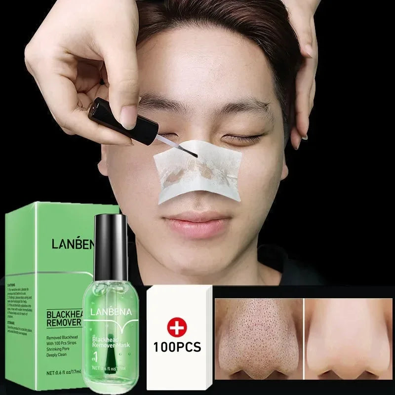 LANBENA Blackhead Remover Mask + Shrinks Pore Serum (Step 1+Step 2) Facial Acne Treatment 17ml Peaceful Pleasures Health and Wellness