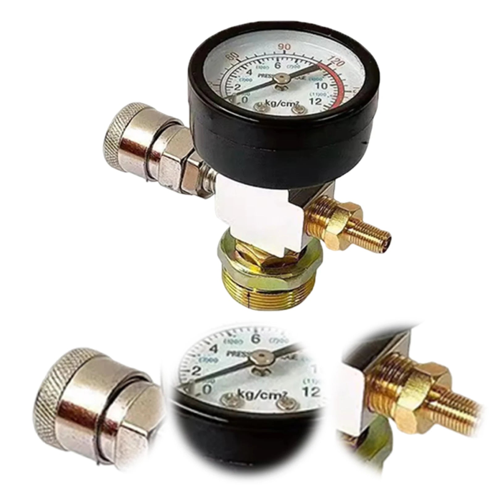 Gas Storage Tank Pressures Adapter with Gauge Portable Air Compressor Accessories for Outdoor Nailing/Painting/Tire Inflation Peaceful Pleasures Health and Wellness