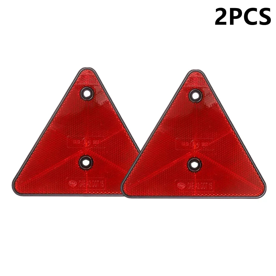Red Triangle Rear Reflectors for Trailer, Bike & Truck | 1-4 Pcs