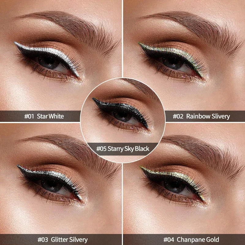 5-Piece Glitter Liquid Eyeliner Set – Waterproof Shimmer Liner