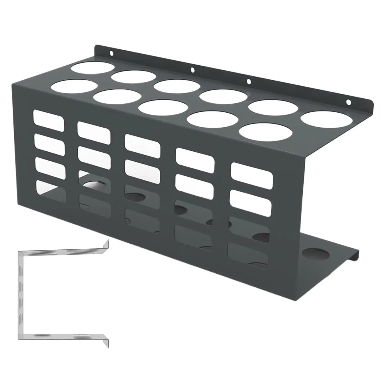 Wall-Mounted Steel Caulk Tube Holder Rack – 11-Hole Organizer