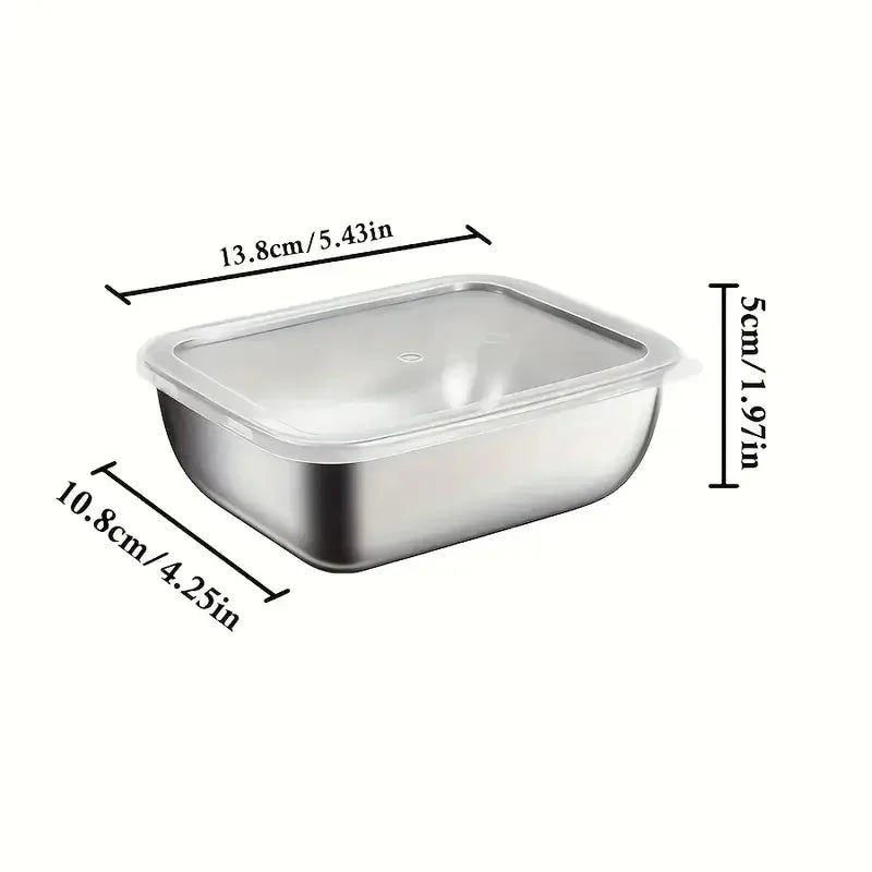 5pcs Stainless Steel Food Storage Stackable Meal Prep Boxes for Kitchen Fridge Lunch Ideal for Meal Prep Travel Kitchen Storage Peaceful Pleasures Health and Wellness