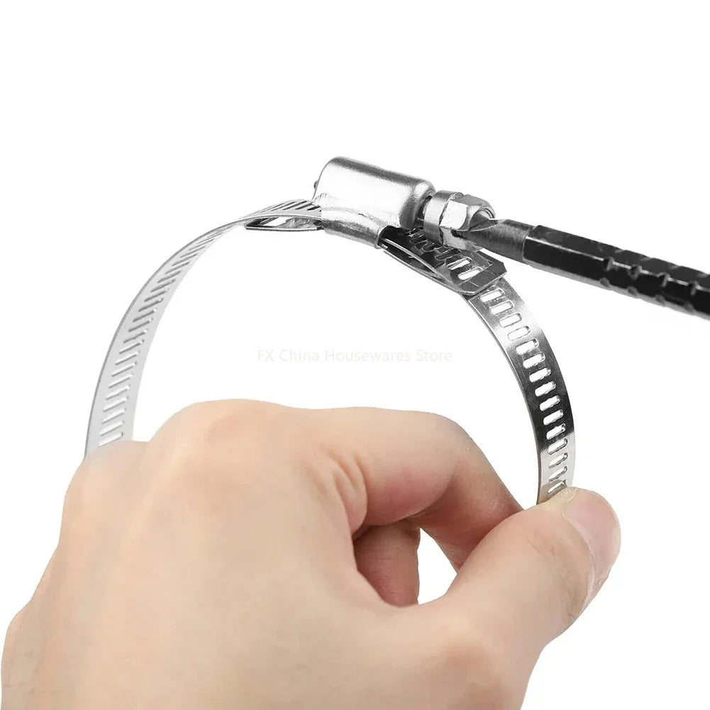 9.8ft Adjustable Large Hose Clamps Worm Gear Stainless Steel Clamp+6 Fasteners Automobiles Accessories Clamp And Fasteners Peaceful Pleasures Health and Wellness