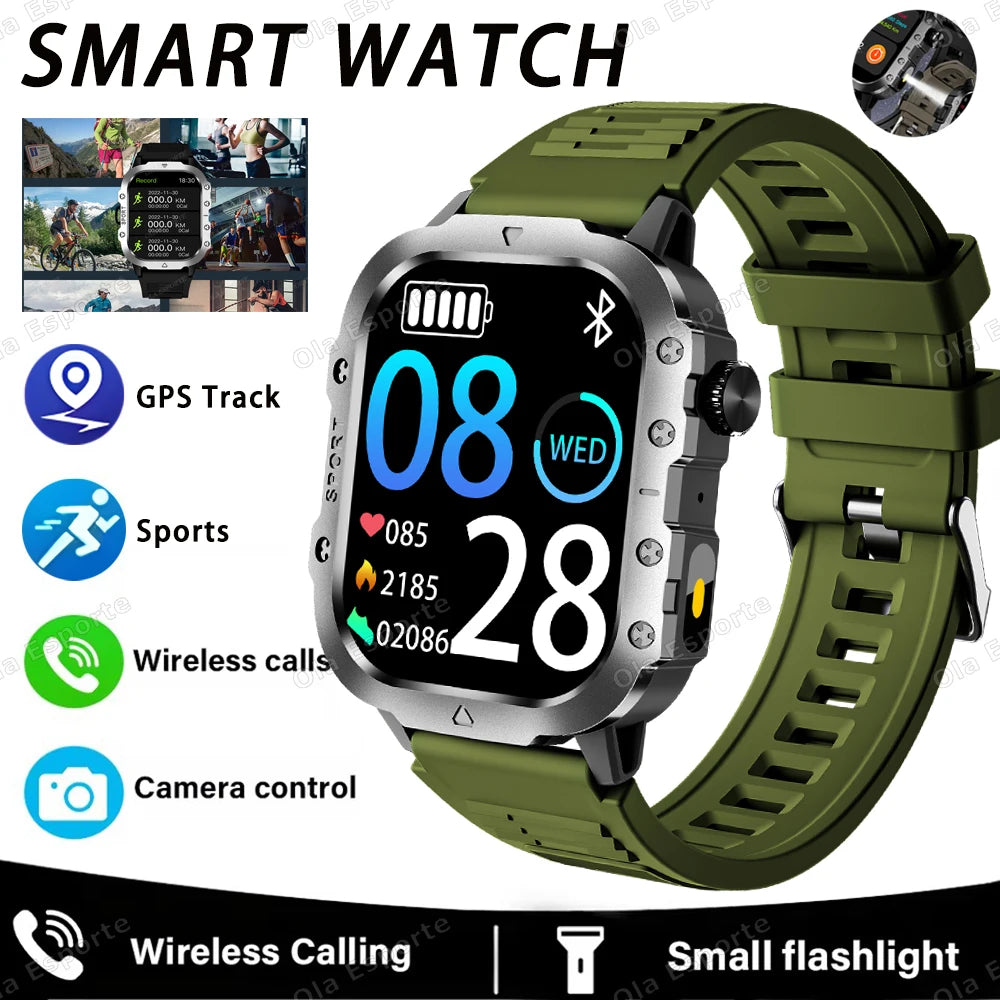 Outdoor Sports Smart Watch 2.01" HD Bluetooth Calling & LED