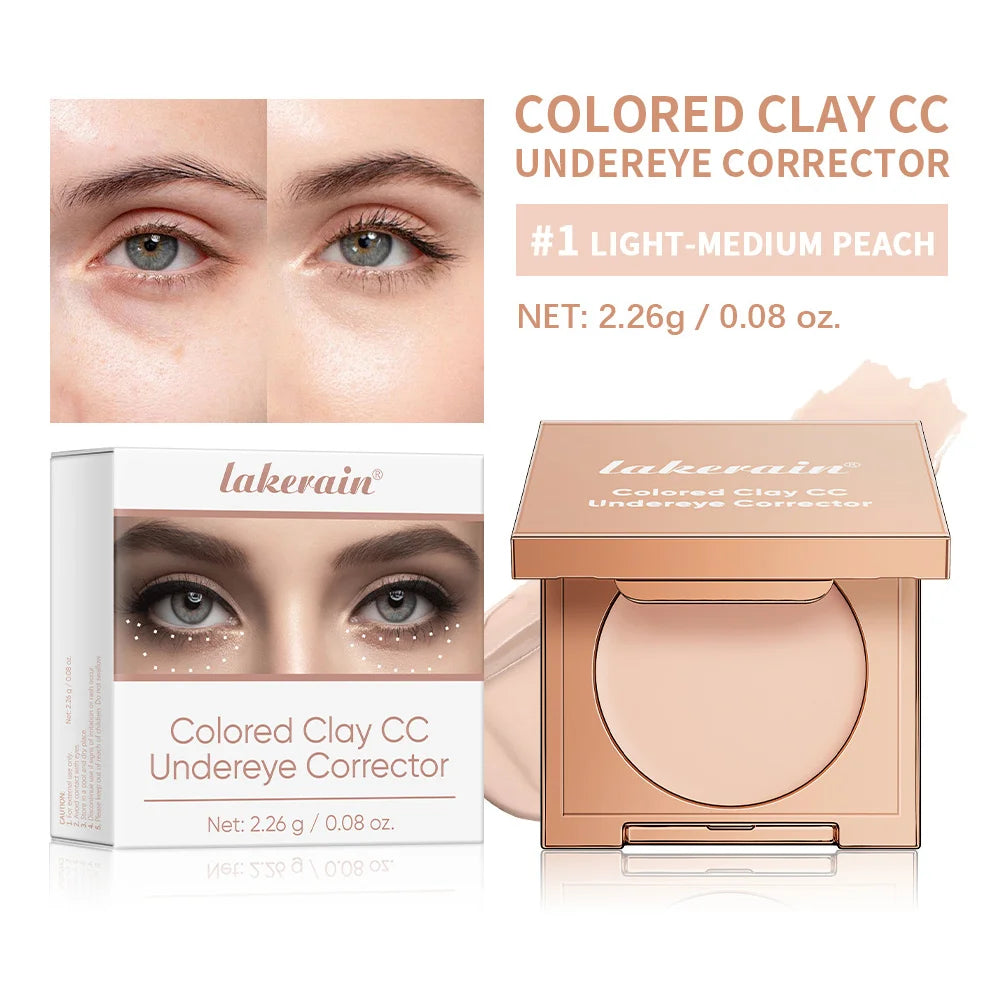 CC Clay Under Eye Corrector – Waterproof Full Coverage Powder Under Eye Corrector Peaceful Pleasures Health and Wellness 1Light-Medium Peach