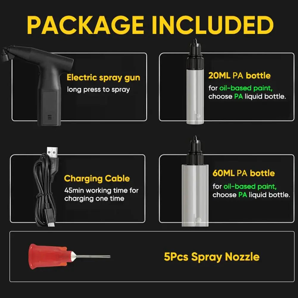 Rechargeable Electric Spray Paint Gun for Cars & Furniture