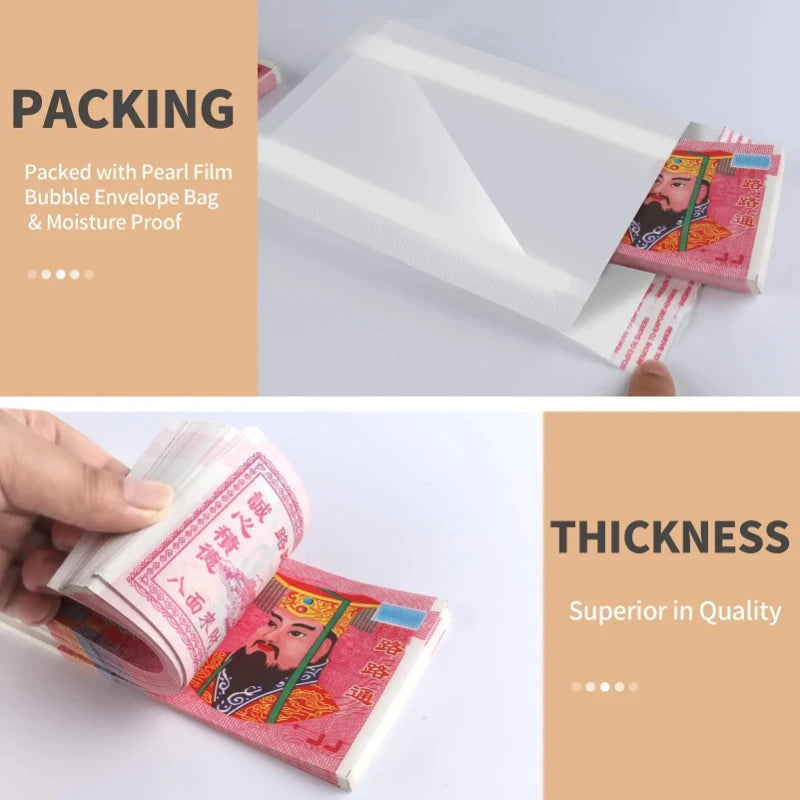 10 pacotes Ancestor Money Joss Paper Hell Bank Notes Sacrificial Offerings Connection with Your Ancestor Bring Good Fortune Peaceful Pleasures Health and Wellness