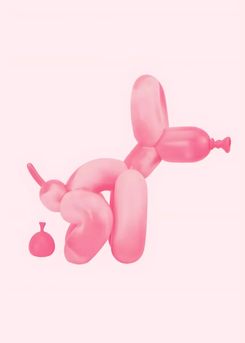 Pink Balloon Dog Canvas Wall Art | Preppy Teen Dorm Room Decor