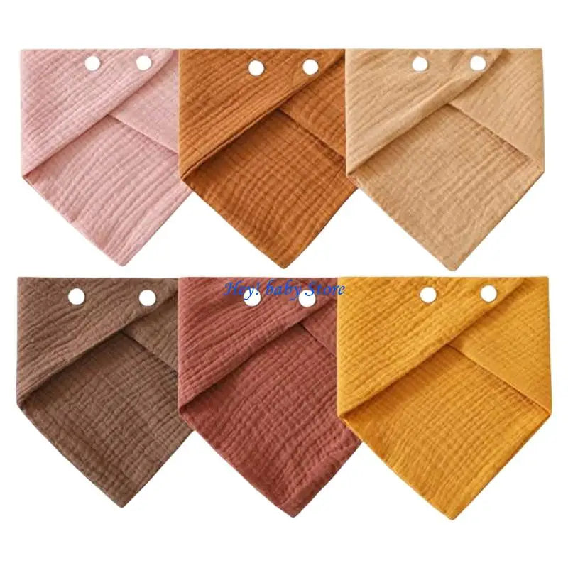 6-Pack Muslin Cotton Baby Bibs – Soft Drool & Feeding Bibs